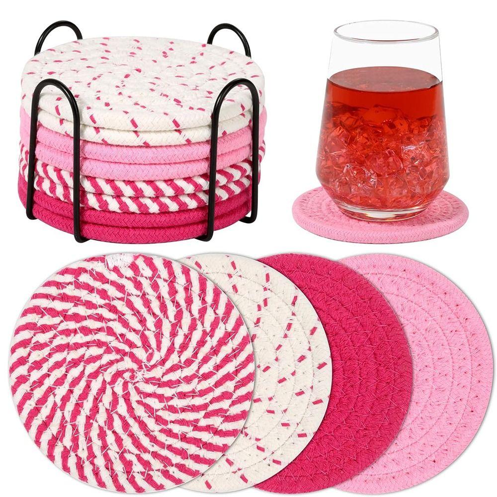 8/10 ks Pletené Tkané Podložky pod hrnce Prostírání Bavlněné Lano Horké Podložky Perfektní Podtácky pod nápoje Selský styl