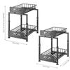 2 Tier Pull Out Cabinet Organizer with Slide Drawer Basket Adjustable Height Kitchen Under Sink Storage Rack Spice Jar Rack