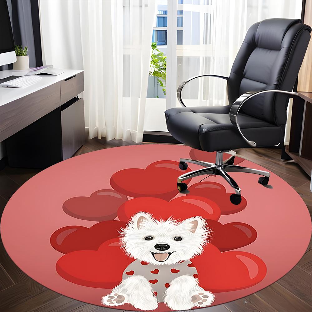 1PC Love Balloons Office Round Area Rug,  Mat Suitable ForOffice, Under Office Chairs Bedroom Living Room Home Decor, Room Deco