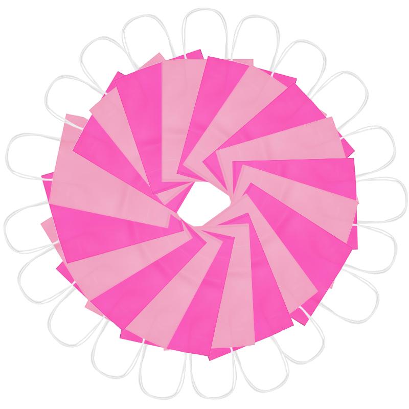 12/24PCS Paper Bag Pink Rosered Kraft Handle Paper Bag Festival Birthday Gift Packaging Materials Party Souvenir Goodie Bags ZYF