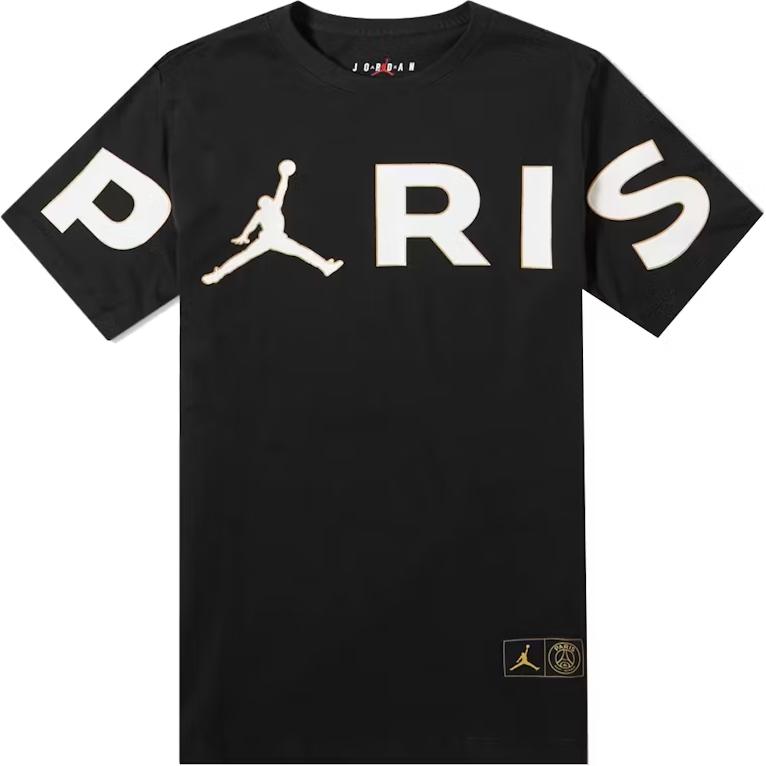 Jordan X Paris Saint-Germain Wordmark Tee Black Men Streetwear CK9785-010