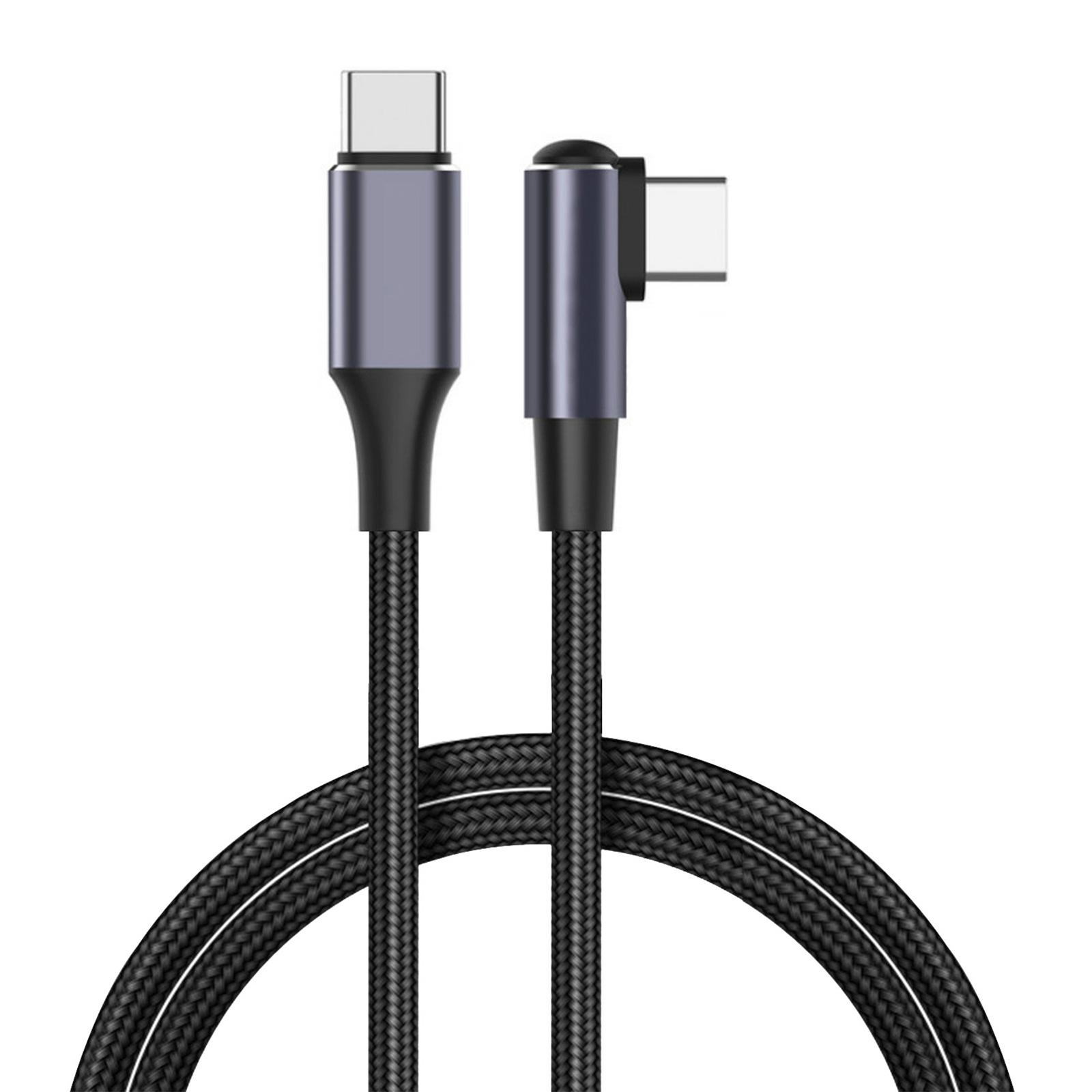 

PD100W Type-C USB C 90-градусный кабель для передачи данных 100 Вт 480 Мбит/с быстрая зарядка нейлоновый шнур линия передачи данных 50CM