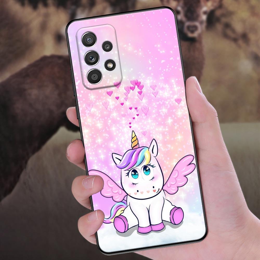 Cute Rainbow Unicorn Phone Case For Samsung Galaxy A57 A56 A37 A55 A36 5G A26 A54 A52 A35 A34 A25 A17 A16 A15 A07 A06 Soft Cover