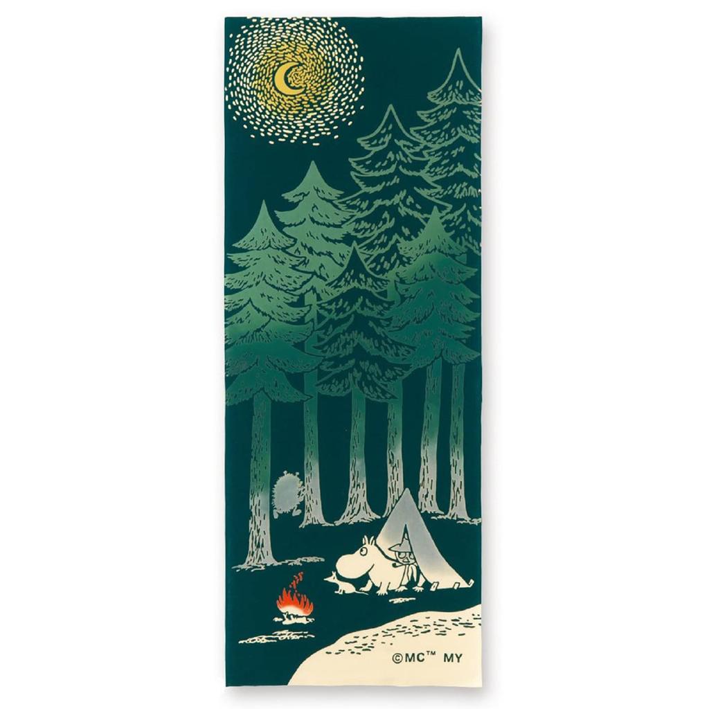 Miyamoto Towel Moomin Dyed Tenugui Hand Snufkin 33 x Made in 51014 Towel, Moomin, & Camping, Approx. 90cm, Japan,