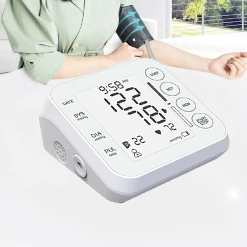 High Precision Upper Arm Digital Blood Pressure Monitor Automatic Medical BP Monitor for Home & Clinic Professional Health Care Plastic