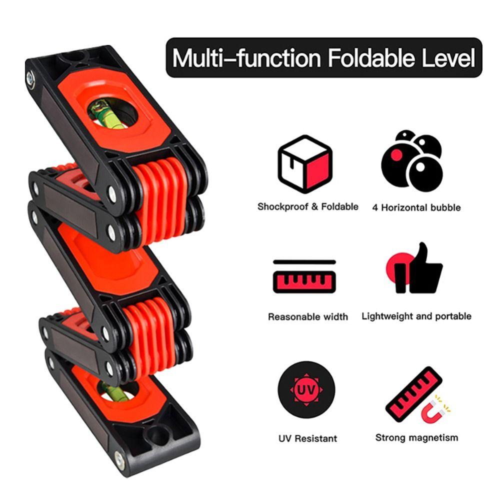 Multi-angle Magnetic Level Meter Strong Magnet Angle Finder Gauge Folding Horizontal Ruler  Stairs
