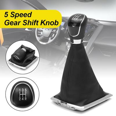 Suuonee Gear Shift Knob Gaiter 5 Speed Gear Shift Knob Gearstick Gaiter Boot Kit for Focus 2005-2008 2010-2012 Black