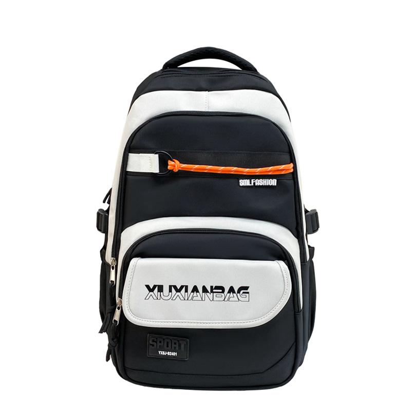 Contrasting Color Large-capacity Schoolbag Trendy Versatile Travel Computer Backpack Lightweight Unisex Casual Backpack