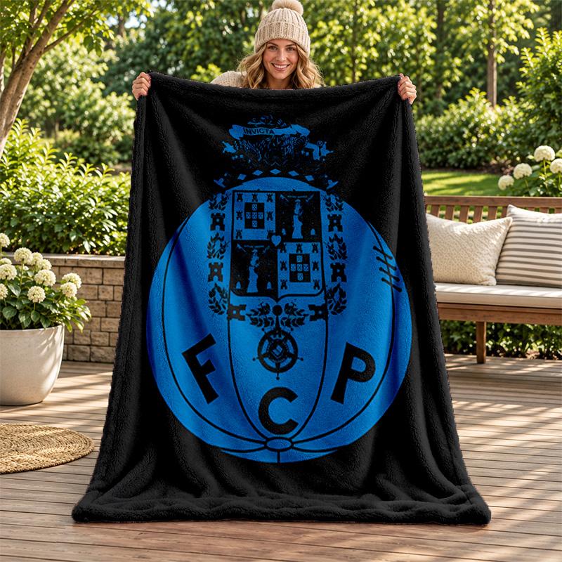 Couverture FC Porto Couverture Flanelle Douce Confortable Peluche Jeté pour Canapé Lit Léger Décoration Maison Cadeaux pour Noël diverses fêtes
