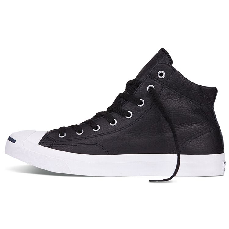 Converse Jack Purcell Leather Slip Resistant Durable High Top Skate Shoes Unisex Sneakers Black 155718C