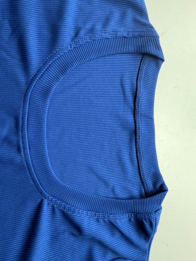 European & American Women's 2025 Summer Ribbed Knit Short Sleeve U-neck Slim Fit T-shirt