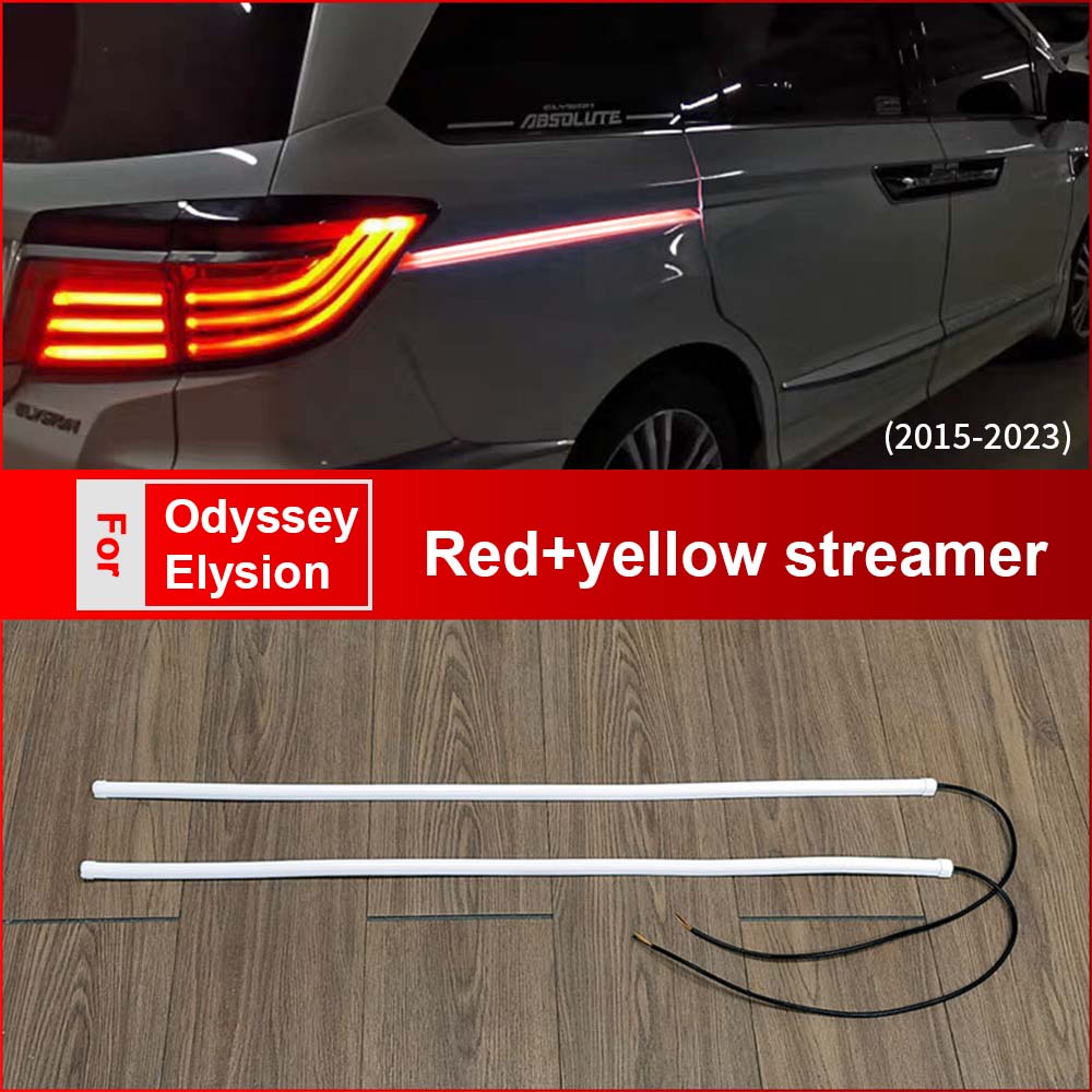 12V Car LED Dynamic Streamer Track Light Two Color Transformation for Honda Odyssey Elysion 2015-2022 2023 Daytime Running Light red yellow