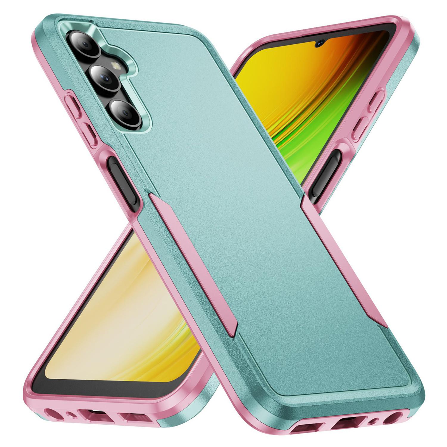 

For Samsung Galaxy A06s Case PC+TPU Military Grade Drop Protective Phone Cover Green+Pink