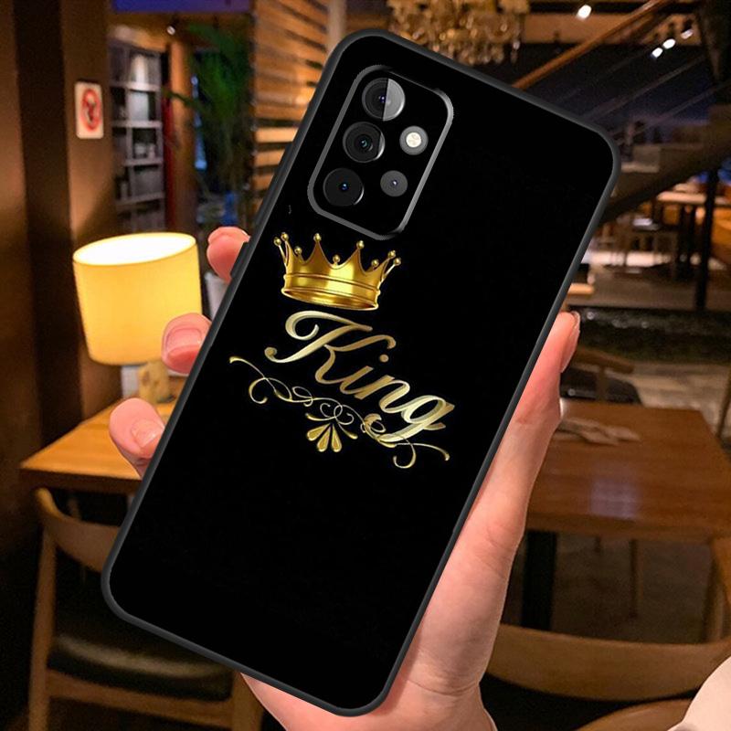 King Queen Couple Lovers Case For Samsung Galaxy A16 A06 A26 A36 A56 A52 A53 A33 A13 A34 A54 A14 A15 A35 A55 A22 A32