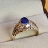Blue Sapphire Oval Cut Gemstone With 925 Sterling Silver Ring For Men's #B581 JL375686463723