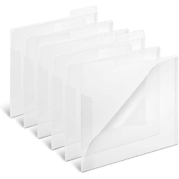 Staples 576460 Translucent Poly File Folders Clear 6/Pack Translucent Clear