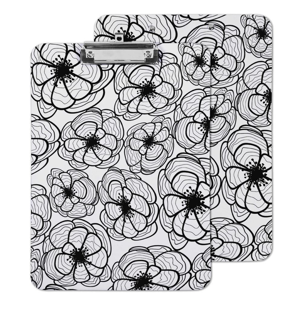 Inkdotpot Decorative Clipboard Letter Size with Low Profile Clip,Retractable Key Hole for Hanging Paperboard for Office School w/Free Marker & Eraser