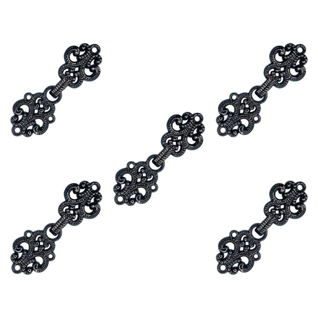 5x Cloak Clasp Fasteners Buckle Handcraft Traditional Sew On Cardigan Clips for Tang Suit Dress Shirt Stage Costume Cheongsam