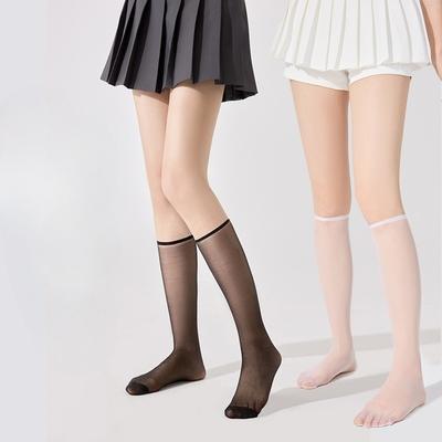 Summer Thin Silk Stockings for Flesh-colored Women, Calf Socks, Anti-snagging Silk Concealer Beauty Socks, Ultra-thin Half-cut Crystal Socks