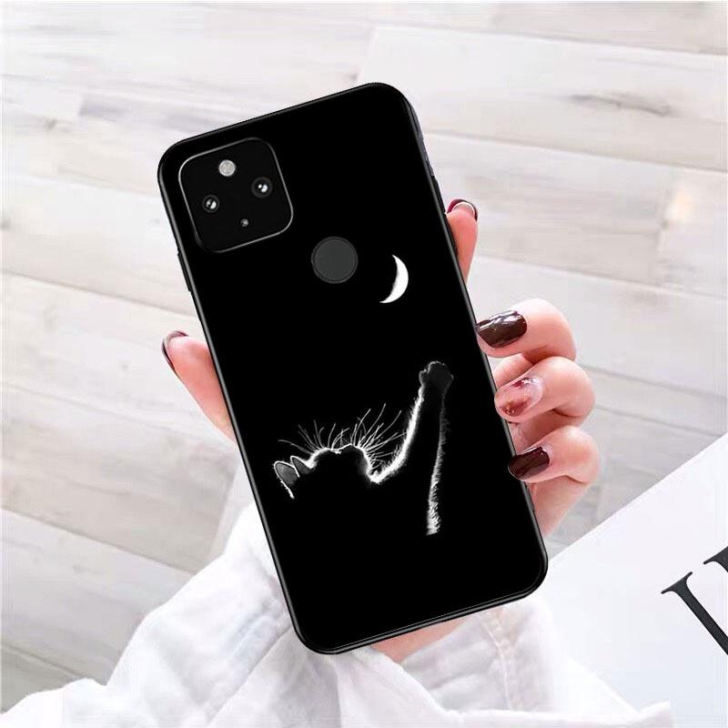 Schwarze Katzen-Telefonhülle für Google Pixel 7 Pro 7 6A 6 Pro 5A 4A 3A Pixel 4 XL Pixel 5 6 4 3 XL 3A XL 2 XL