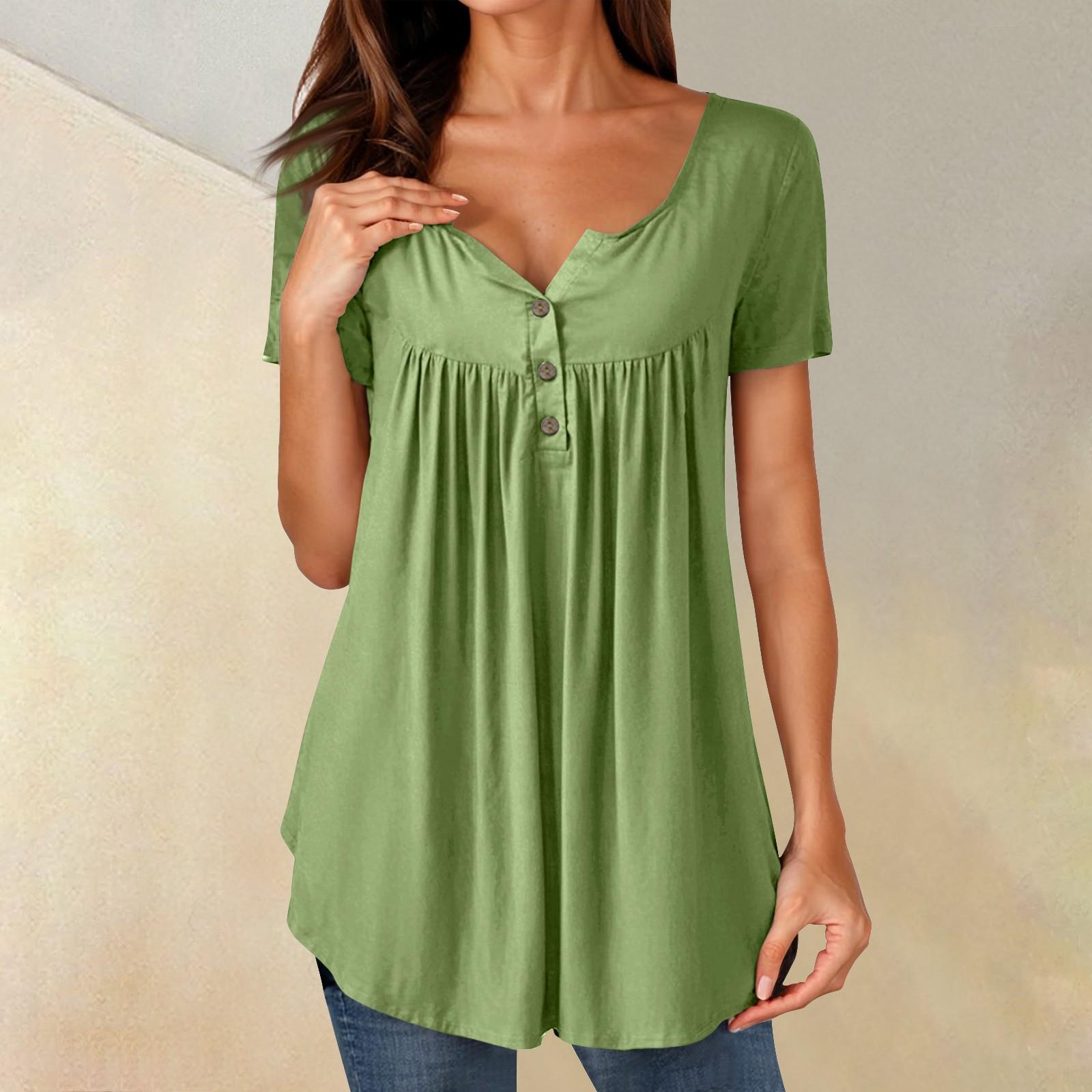 

Женские туники, топы, нарядные, повседневные, летние, рубашки с коротким рукавом, свободный крой, плиссированный топ в стиле бохо XXXXL