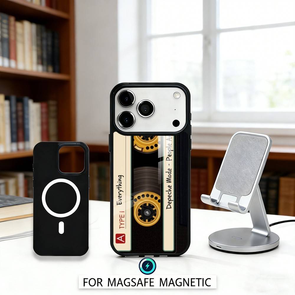 R-Retro C-Cassette t-tape Phone Case For iPhone 17,16,15,14,13,12,Pro,Max For Magsafe Magnetic Wireless Charging