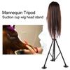 Wig Head Stand Mannequin Tripod Adjustable Hairdressing False Head Mold Stand BracketBlack