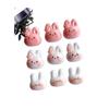 10Pcs Bright Surface Powder Blusher Bunny Series Resin Scrapbook DIY Fashion Hair Clip Mobile Phone and Hats Accessories Bead