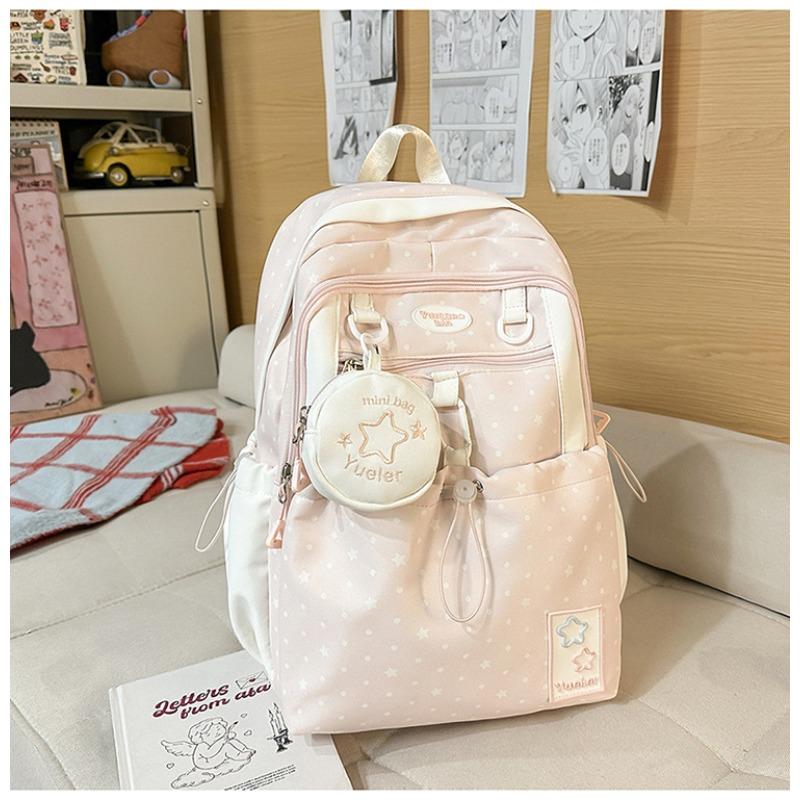 Japanese Ins Wind Star Backpack High Value Sweet Girl Backpack Large Capacity Light Student Backpack