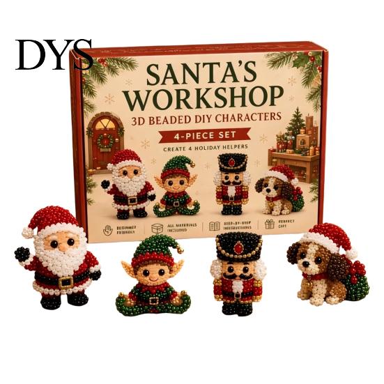 Sauberes, schmutzfreies Bastel-3D-Perlen-DIY-Set, Lebensechtes Weihnachtstier-Perlen-Set, Kreatives DIY-Kunst- und Bastelset, Handgefertigtes, Einfaches Stickset für