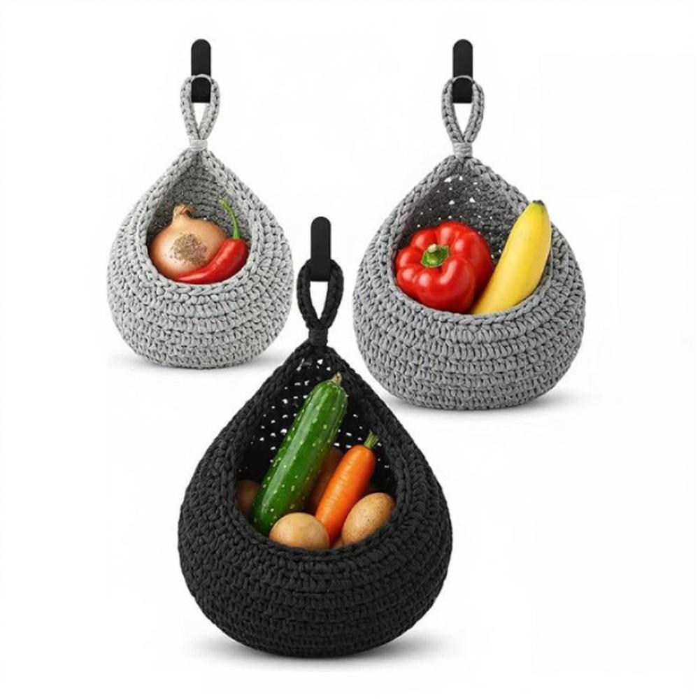 

3 Pcs Boho Hanging Storage Baskets 37*26cm Wall-mounted Hanging Storage Baskets Set Of 3-Handmade Cotton Organizers For Home China Mainland