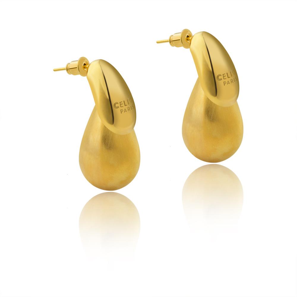 

Teardrop Earrings, Brushed Metal Dangle, Two Tone, Minimalist Drop Earrings, Simple Earrings