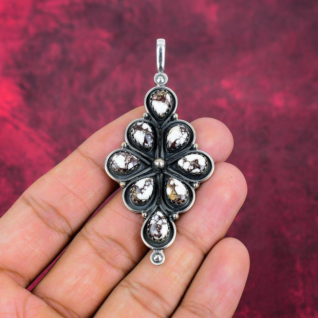 Magnesite Pendant Handmade Gemstone Pendant, 925 Sterling Silver Pendant Antique Jewelry, Pendant For Engagement Gift