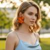 Acrylic Elegant Dangle Earrings Exaggerated Flower Earrings Fashion Flowers Stud Earrings  Women