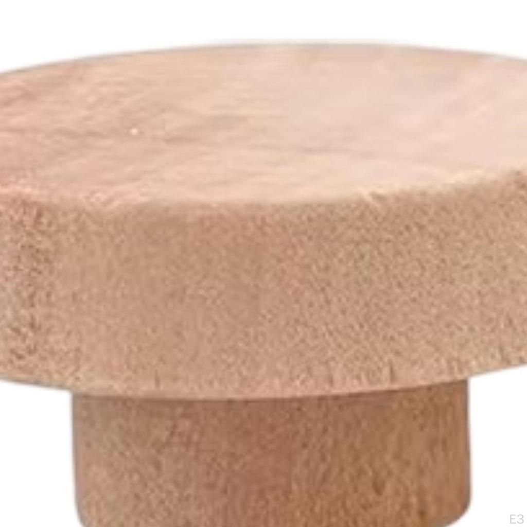 6 Pack Round Flat Top Cabinet Knobs, Drawer Wood Hardware, Handles