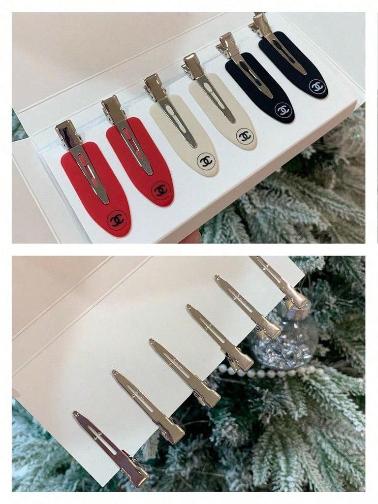 Chanel Fermagli per capelli da donna senza piegatura, Fermagli a becco d'anatra con superficie opaca, Accessori per capelli alla moda per basette laterali per uso quotidiano e feste