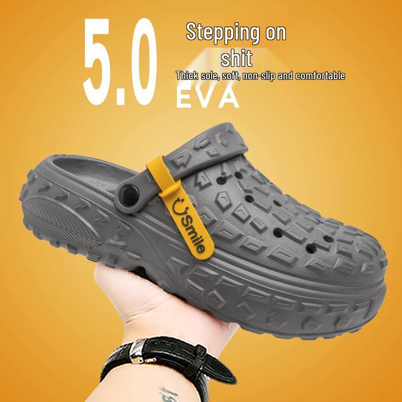 Men s 2025 Summer Outdoor Thick Sole Non-Slip Clog-Toe Sandals 40-41