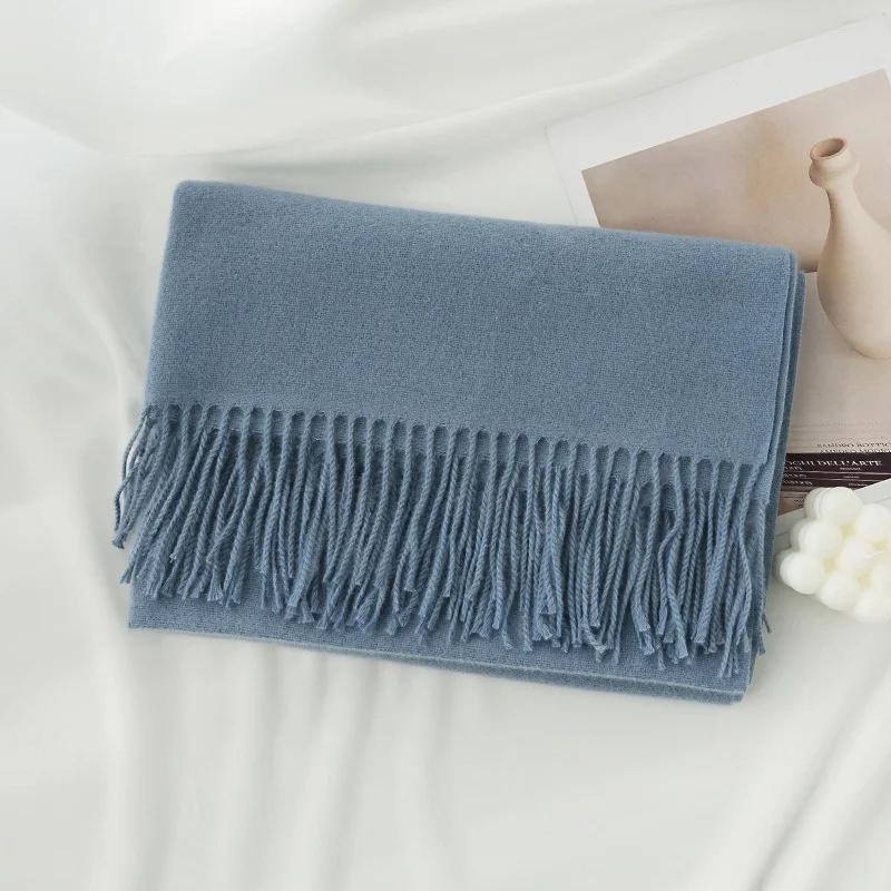 Cashmere Scarves for Women  Winter Shawls Warm Wraps Lady Pashmina Solid Print Blanket Scarf Neck Headband Hijabs Stoles