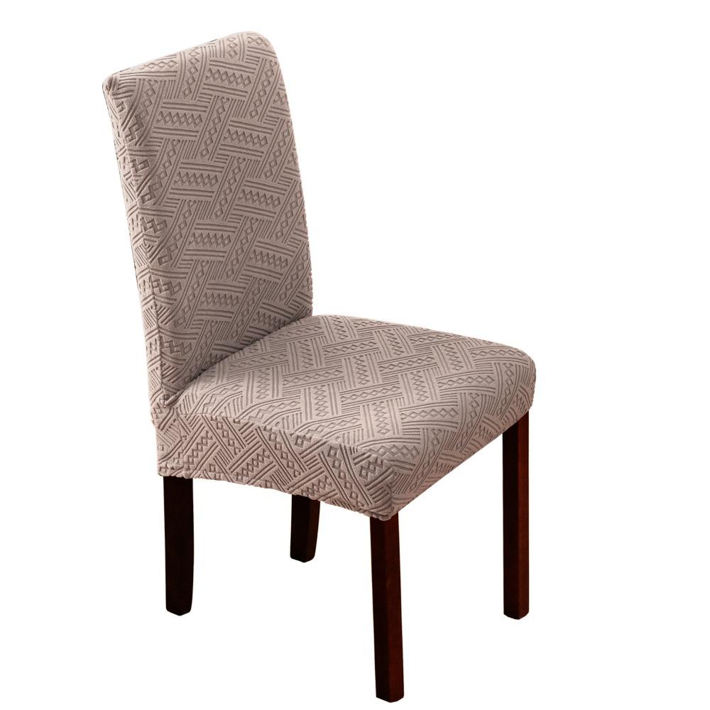 Universal Knitted Elastic Chair Covers Geometric Jacquard Dustproof Stretchable for Home Hotel Banquet