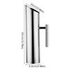 1/2L Water Pitcher Bar Ice Jar Container Kitchen Cold Wine Pitcher Stainless Steel Cold Water Kettle for Restaurant Cafe Mix Bar