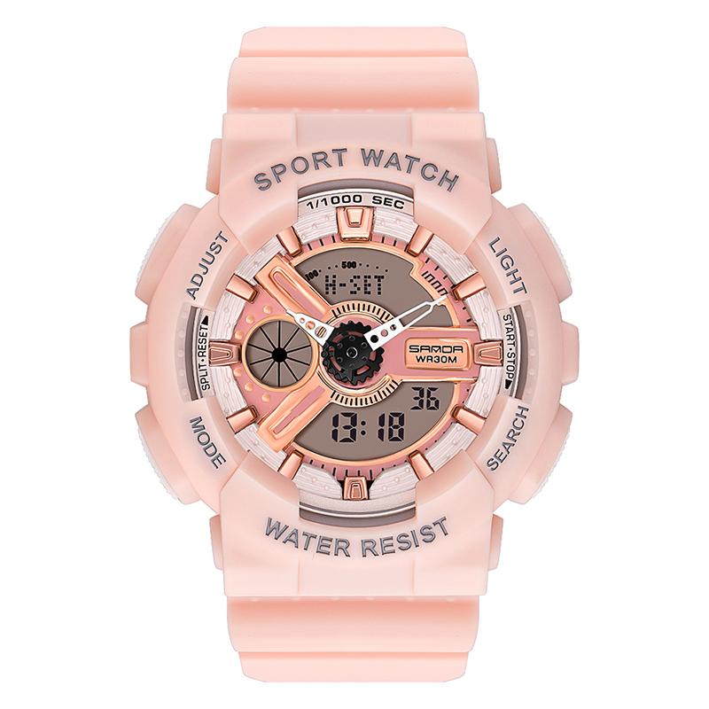 Fashion Sanda Top Brand Outdoor Sport White Digital Watch Women Alarm Clock 3bar Waterproof Shock Military Watches Led Display