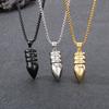 Hip Hop Glänzender Edelstahl Kugelkopf Anhänger Halskette für Männer Frauen Personalisierte Goldfarbene Accessoires Trendiger Schmuck