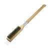 Heat Resistant Steel Bristles Cleaning Brush with Scraper and Removable Head For Pizza Oven Grill Stone Daily Cleaning