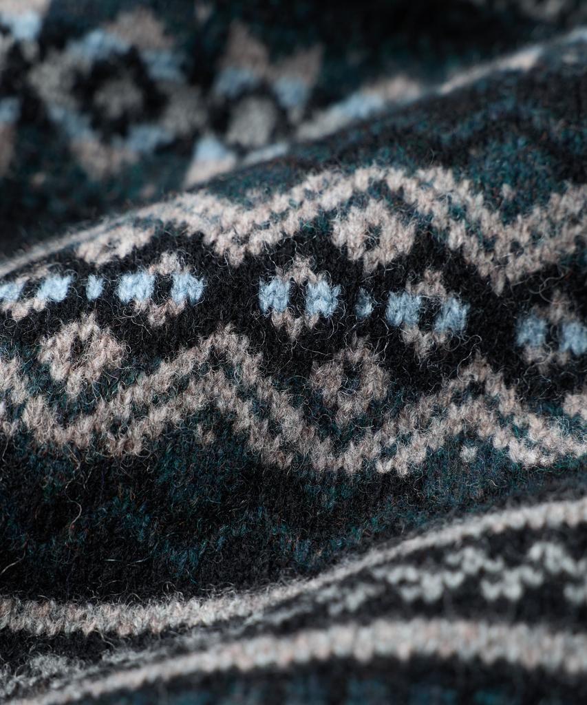 Guernsey Woollens Port Doyle Fair Isle Crewneck Sweater - Black
