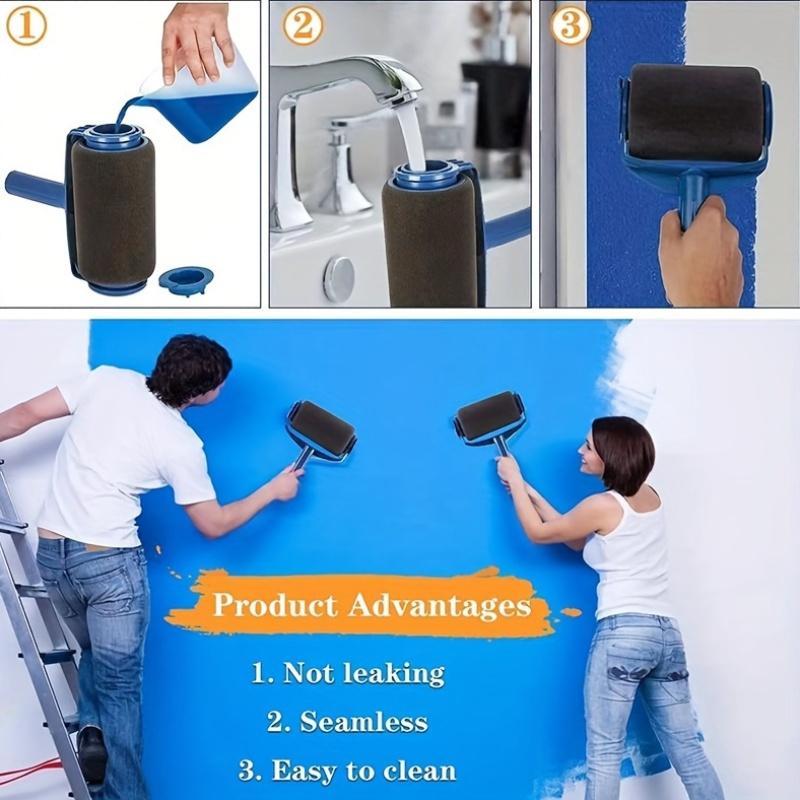 Multi-Purpose Drip-Proof Paint Roller Kit with Accessories And Three-Section Tube