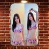 HD Tin Sign Vintage Asian Girls In Pink Leopard Print Bikini At Beach Metal Wall Art Retro Decor for Bar Cafe Home