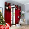 Set Of 2 Flat Printing Fashionable Christmas Curtains Pine Branches Snowflakes Digital Printed Polyester Drapes Spring Curtain