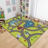 Kids Car Rug, Race Track Playmat Rugs for Cars, Road Traffic Carpet for Playroom Fun City Life Map Toy Play Mat for Bedroom Boys