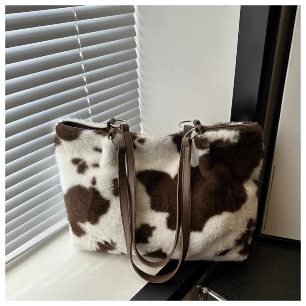 New Large Capacity Winter Travel Tote Bag Cow Printing Shoulder Bag Ladies Handbag Shopper Bags For Women