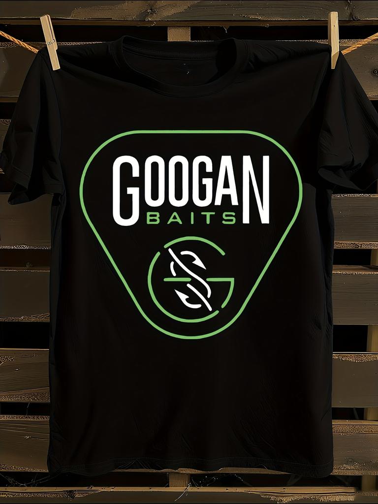 Googan Fishing Baits Black T-Shirt Mens Tshirt Womens Tshirts with Letters Print Short Sleeves T-Shirt Casual Street Tee Shirt Top
